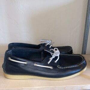 Sebago Navy Leather Boat Shoes